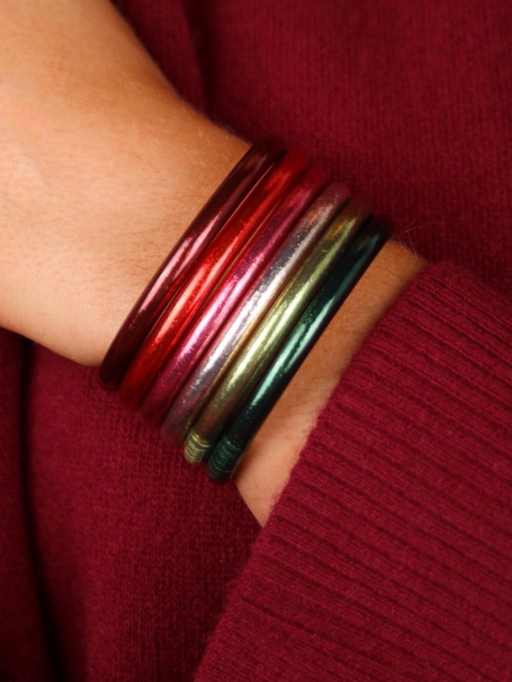 NWT BuDhaGirl Layover Stack All-Weather Bangle Set - Small - Picture 11 of 12